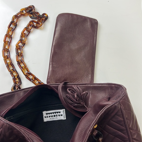 Sepcoeur wine color shoulder bag A4-18 - Picture 3 of 3